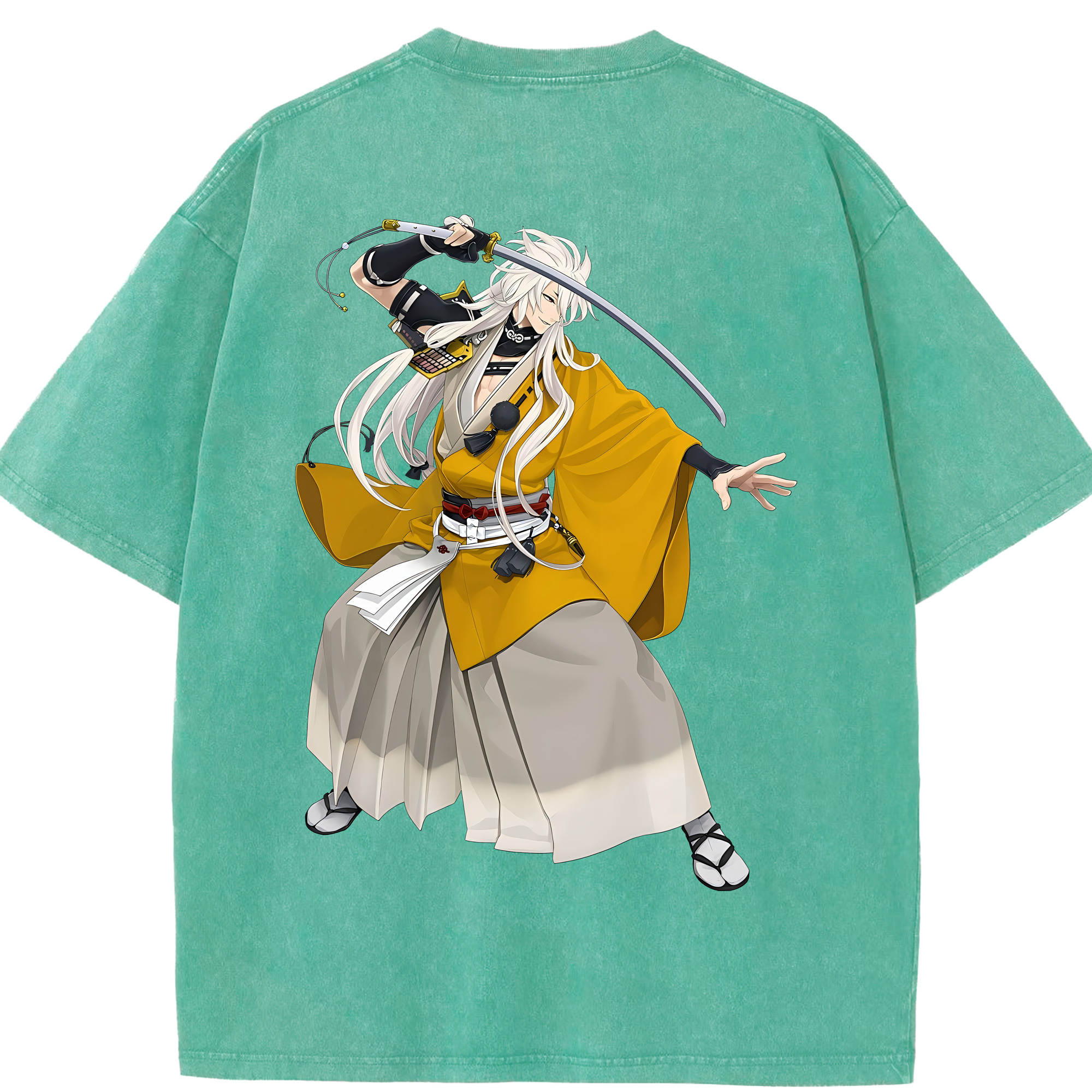 （画像用） 刀剣乱舞 Touken Ranbu 綿100% ヴィンテージ風 半袖Tシャツ（背面プリント）
